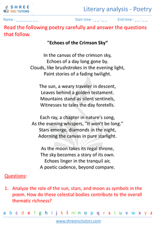 Literary Analysis Poetry 8