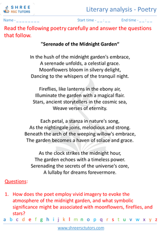 Literary Analysis Poetry 9