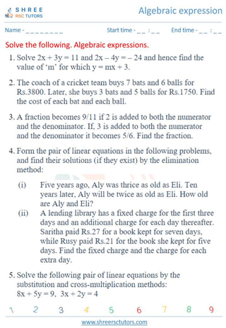 Algebraic Expression 10