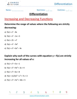 Differentiation Increasing And Decreasing Functions 2