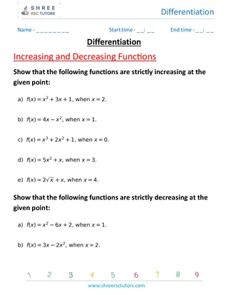 Differentiation Increasing And Decreasing Functions 1
