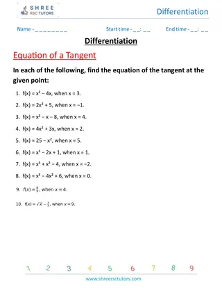 Differentiation Tangent Of An Equation 1 (1)