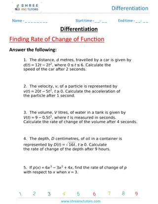 Differentiation Finding Rate Of Change Of A Function 4