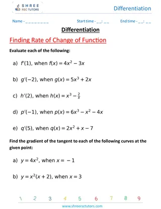 Differentiation Finding Rate Of Change Of A Function 2