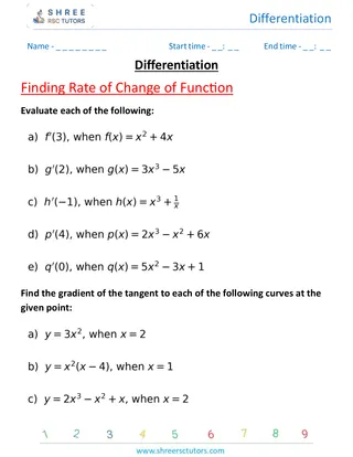 Differentiation Finding Rate Of Change Of A Function 1