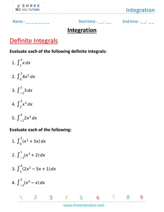 Integration Definite Integrals 2