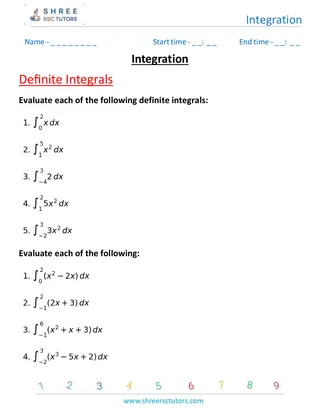 Integration Definite Integrals 1