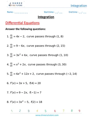 Integration Differential Equations 1