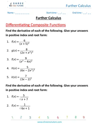Further Calculus Differentiating Composite Functions 4