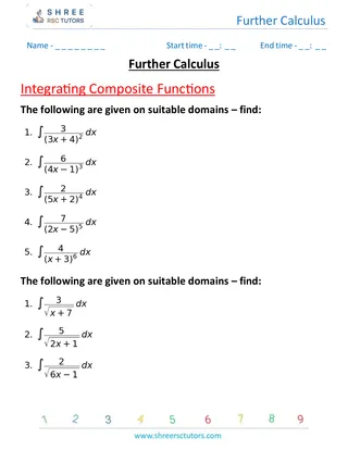 Further Calculus Integrating Composite Functions 4