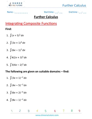 Further Calculus Integrating Composite Functions 2