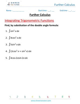 Further Calculus Integrating Trigonometric Functions 4