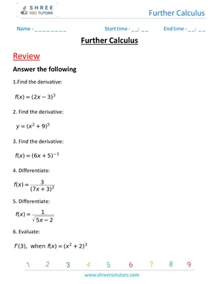 Further Calculus Review 1