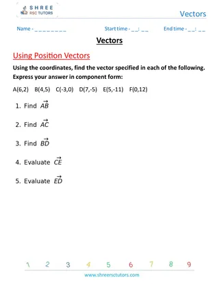 Vectors Using Position Vectors 1
