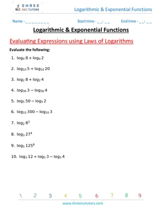 Logarithmic & Exponential Functions Evaluating Expressions Using Laws Of Logarithms 1