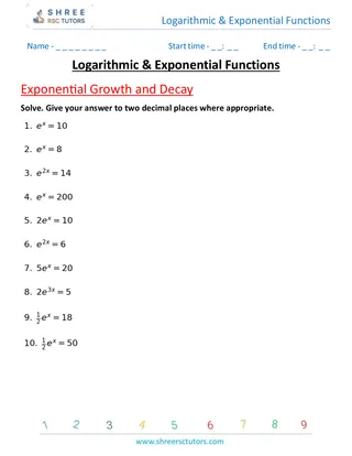 Logarithmic & Exponential Functions Exponential Growth And Decay 2 (1)