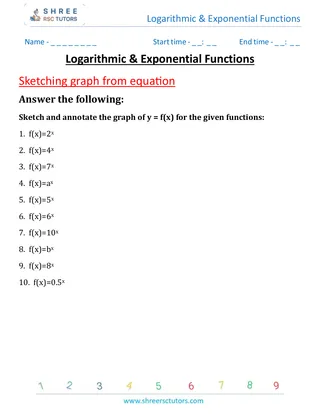 Logarithmic & Exponential Functions Sketching Graph From Equation 1