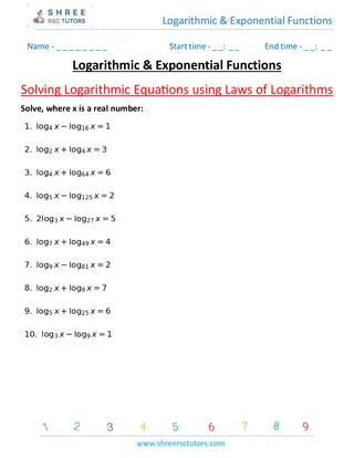 Logarithmic & Exponential Functions Solving Logarithmic Equations Using Laws Of Logarithms 3