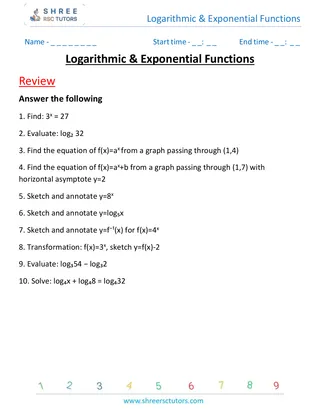 Logarithmic & Exponential Functions Review 1