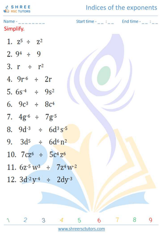 Indices Of The Exponents 5