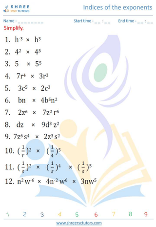 Indices Of The Exponents 8