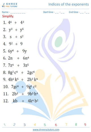 Indices Of The Exponents 4