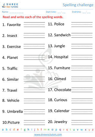 Spelling Challenge 8