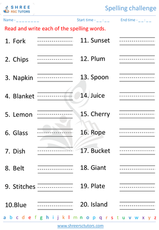 Spelling Challenge 7