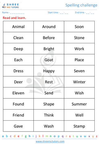 Spelling Challenge 9