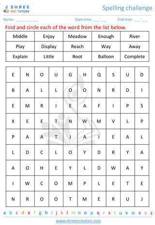 Spelling Challenge 3