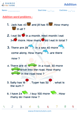 Addition Word Problems 1