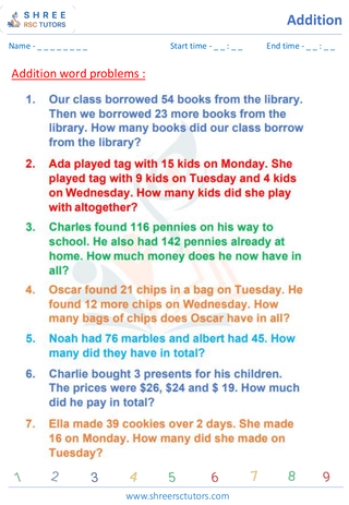 Addition Word Problems 9