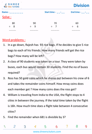 Division Word Problems (1)