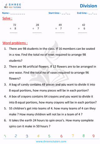 Division Word Problems (9)