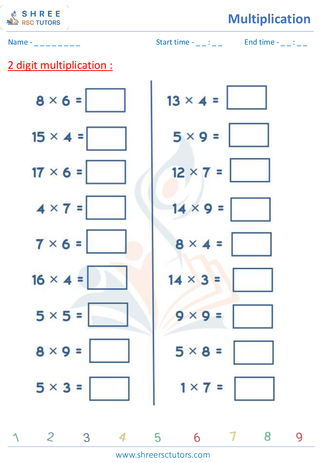 Multiply 2 Digit By 1 (9)
