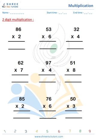 Multiply 2 Digit By 1 (10)