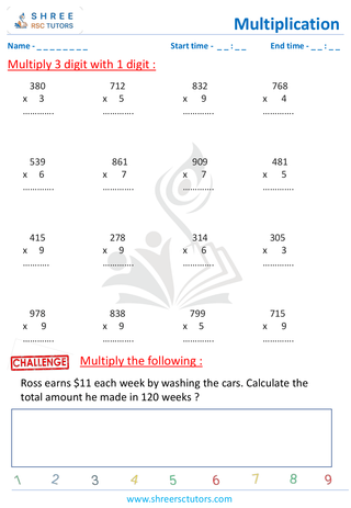 Muliply 3 Digit With 1 Digit (8)
