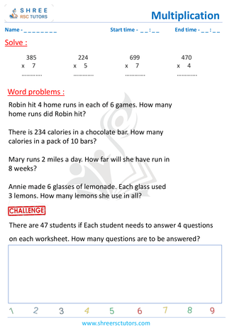 Multiply Word Problems (7)