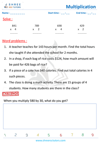 Multiply Word Problems (5)