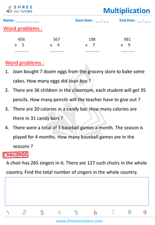 Multiply Word Problems (8)