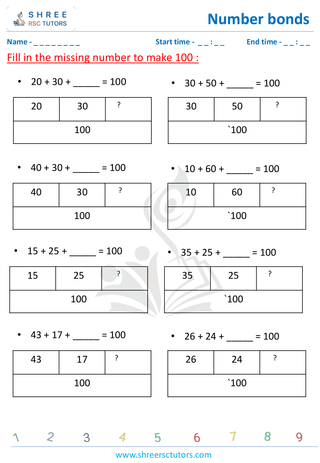 Missing Number Bonds Upto 100 (4)