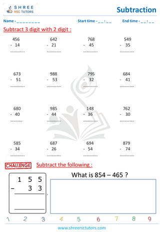 Subtract 3 Digit With 2 Digit (5)