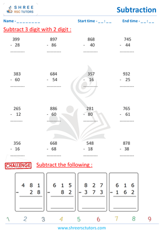 Subtract 3 Digit With 2 Digit (4)