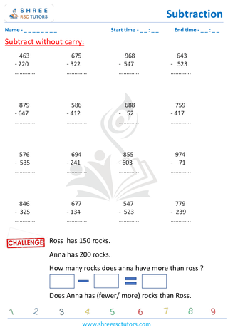 Subtract Without Borrow (8)