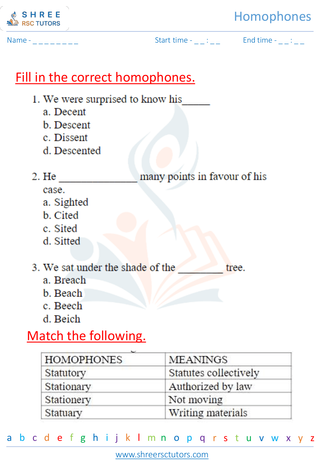 Homophones 10