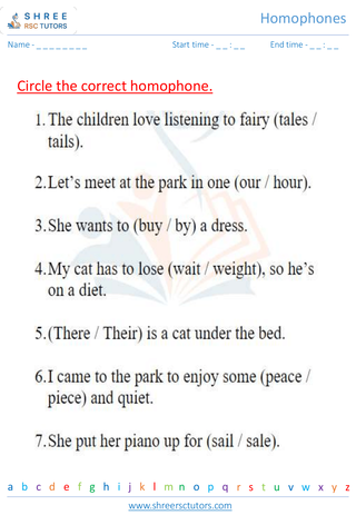 Homophones 6