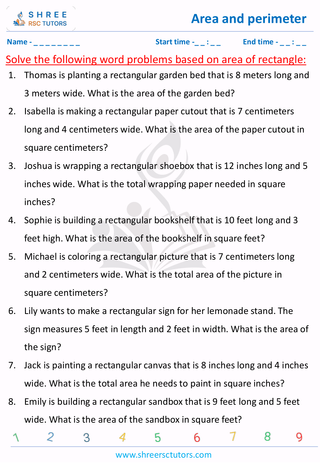 Area Of Rectangle Word Problems (2)