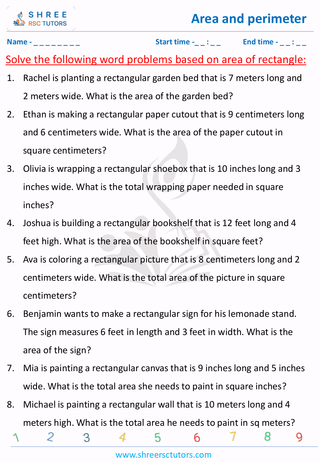 Area Of Rectangle Word Problems (5)