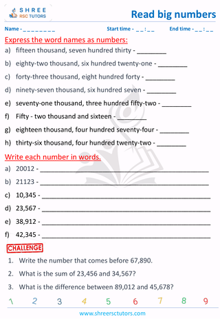 Read 5 Digit Numbers (4)