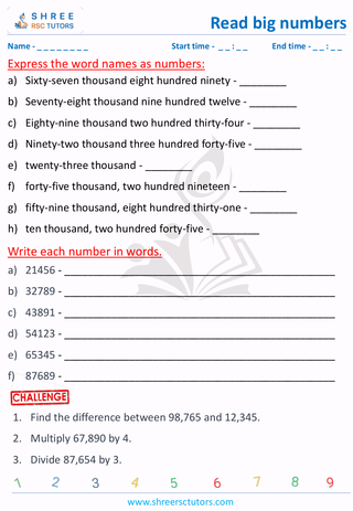 Read 5 Digit Numbers (2)